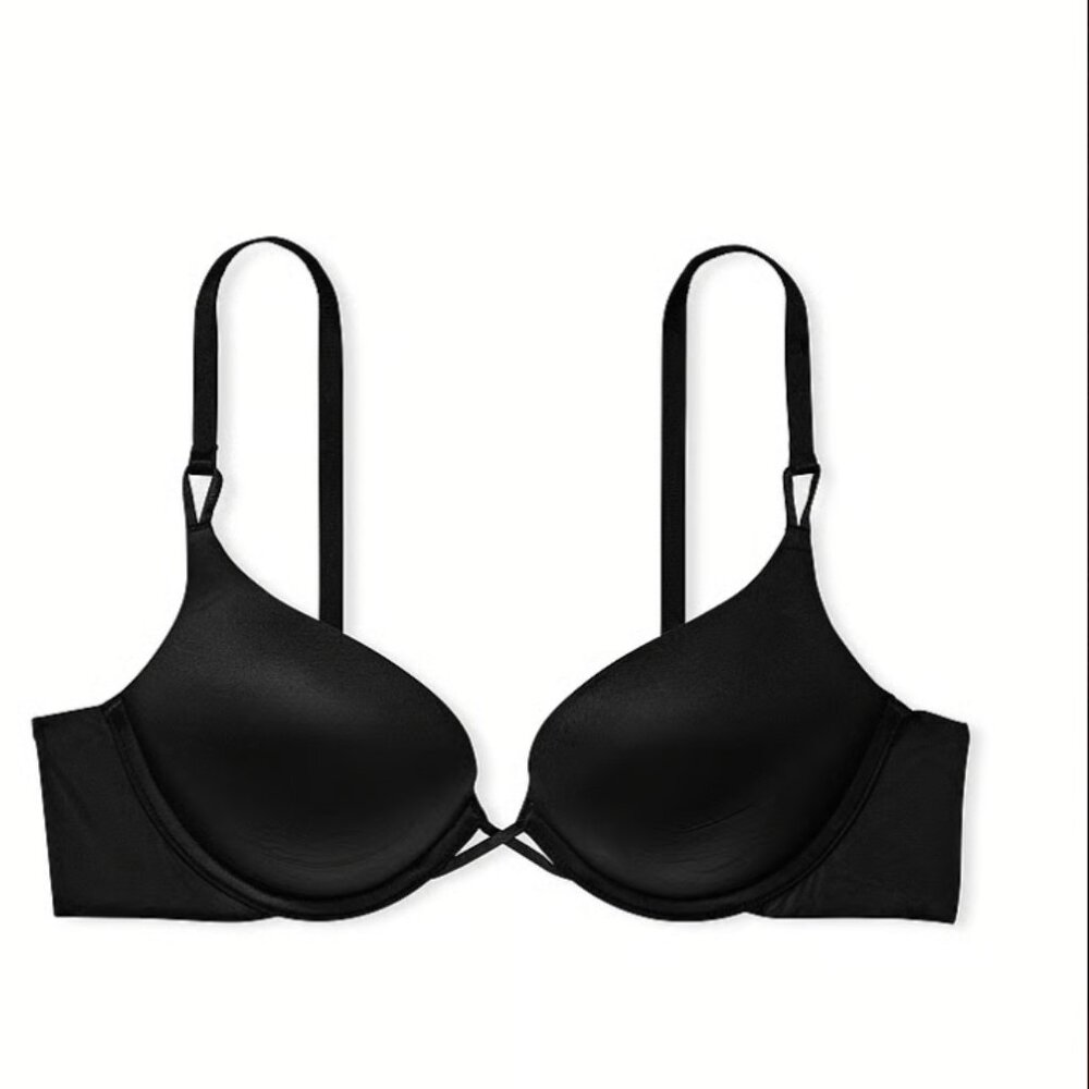 Victoria Secret Bombshell Plunge Push-Up Bra - Black - Size 38DD / 38E